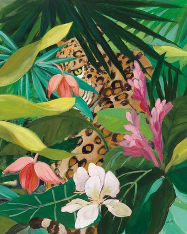 Hidden Jungle II White Modern Wood Framed Art Print with Double Matting by Purinton, Julia