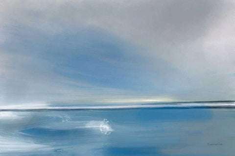 Shining Sea White Modern Wood Framed Art Print with Double Matting by Charro, Mercedes Lopez