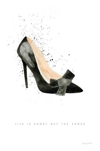 Stiletto Style III White Modern Wood Framed Art Print with Double Matting by Charro, Mercedes Lopez