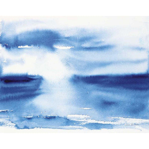 Ocean Blue III Black Modern Wood Framed Art Print with Double Matting by Valle, Aimee Del