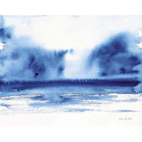 Ocean Blue IV Black Modern Wood Framed Art Print with Double Matting by Valle, Aimee Del