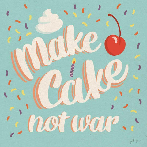 Make Cake I Black Modern Wood Framed Art Print with Double Matting by Penner, Janelle