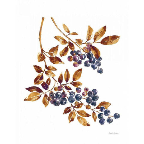 Floral Solitude IV Brown Gold Ornate Wood Framed Art Print with Double Matting by Grove, Beth