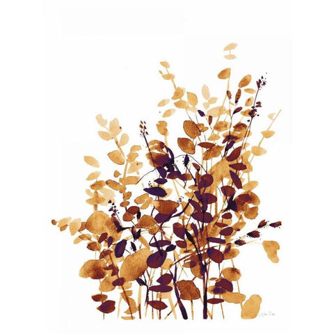 Brown Botanicals White Modern Wood Framed Art Print by Pete, Katrina