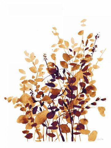 Brown Botanicals White Modern Wood Framed Art Print with Double Matting by Pete, Katrina