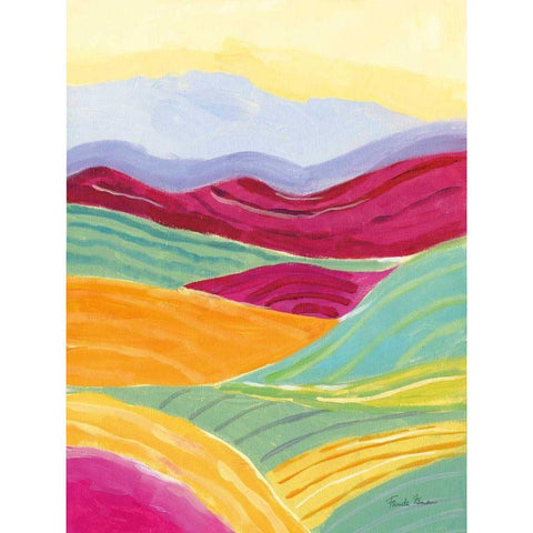 Sunny Landscape II White Modern Wood Framed Art Print by Zaman, Farida