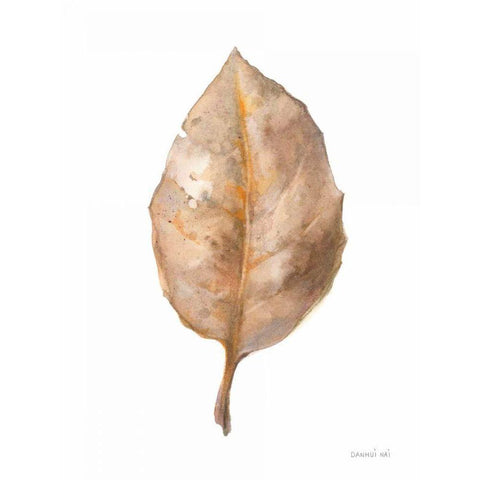 Fallen Leaf II White Modern Wood Framed Art Print by Nai, Danhui