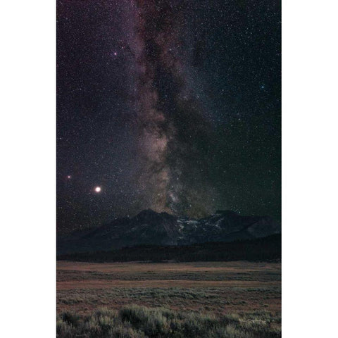 Milky Way in Sawtooth Mountains Black Modern Wood Framed Art Print with Double Matting by Majchrowicz, Alan