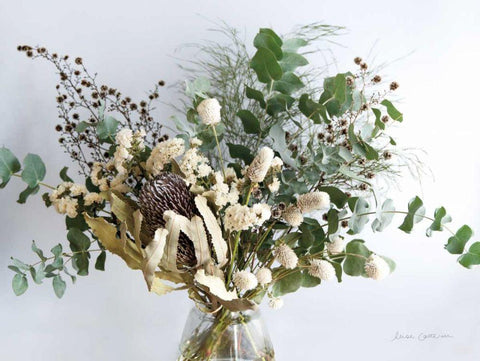 Eucalyptus Arrangement Black Ornate Wood Framed Art Print with Double Matting by Catterall, Elise