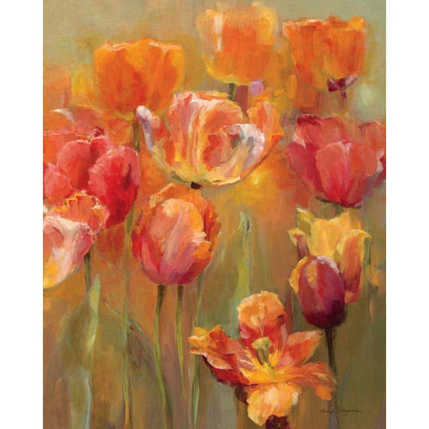 Tulips in the Midst II Black Modern Wood Framed Art Print by Hageman, Marilyn