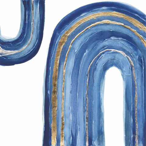 Gilded Rainbow I Black Modern Wood Framed Art Print with Double Matting by Paschke, Chris