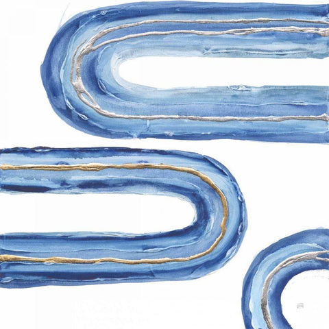 Gilded Rainbow V White Modern Wood Framed Art Print with Double Matting by Paschke, Chris