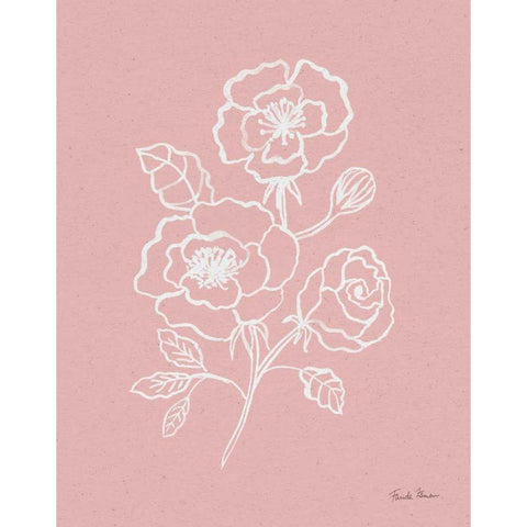 Joyful Peonies I Pink Black Modern Wood Framed Art Print by Zaman, Farida