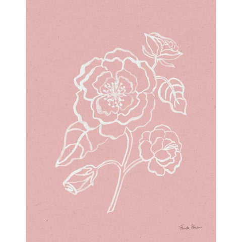 Joyful Peonies IV Pink Black Modern Wood Framed Art Print with Double Matting by Zaman, Farida