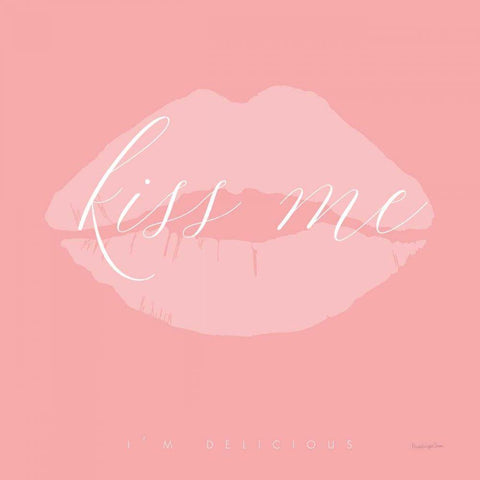 Kiss Me Black Modern Wood Framed Art Print with Double Matting by Charro, Mercedes Lopez