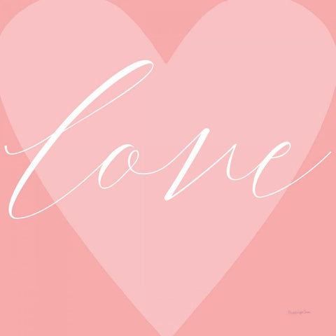 Love Heart White Modern Wood Framed Art Print with Double Matting by Charro, Mercedes Lopez