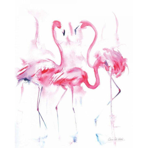 Flamingo Trio Black Modern Wood Framed Art Print by Valle, Aimee Del