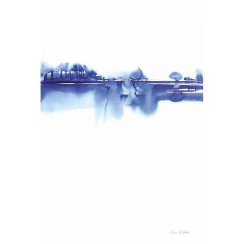 Blue Horizon I White Modern Wood Framed Art Print by Valle, Aimee Del