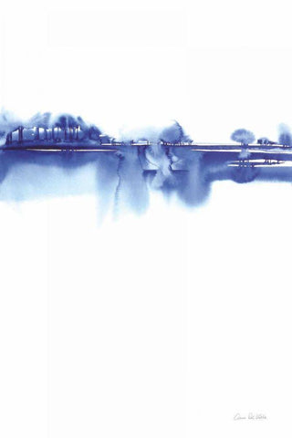 Blue Horizon I White Modern Wood Framed Art Print with Double Matting by Valle, Aimee Del