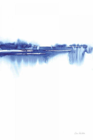 Blue Horizon II White Modern Wood Framed Art Print with Double Matting by Valle, Aimee Del