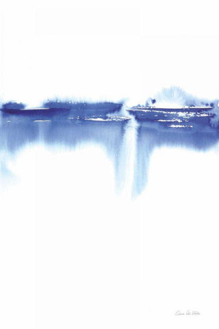 Blue Horizon III White Modern Wood Framed Art Print with Double Matting by Valle, Aimee Del