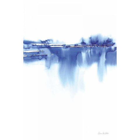 Blue Horizon IV White Modern Wood Framed Art Print by Valle, Aimee Del