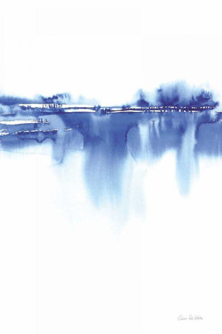 Blue Horizon IV Black Ornate Wood Framed Art Print with Double Matting by Valle, Aimee Del