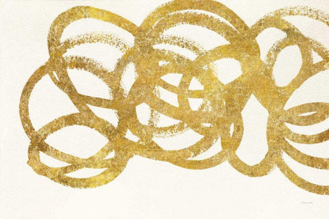 Swirling Element I Crop I Gold White Modern Wood Framed Art Print with Double Matting by Novak, Shirley