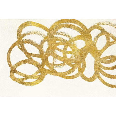 Swirling Element I Crop I Gold White Modern Wood Framed Art Print by Novak, Shirley
