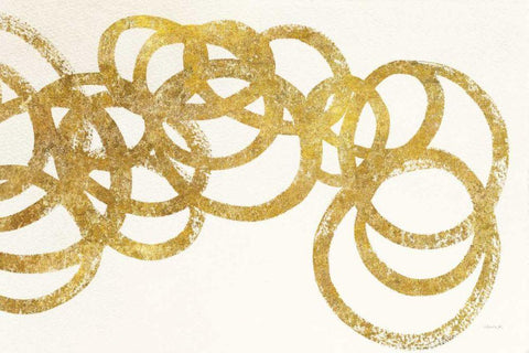 Swirling Element I Crop II Gold Black Ornate Wood Framed Art Print with Double Matting by Novak, Shirley