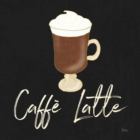 Fresh Coffee Caffe Latte White Modern Wood Framed Art Print with Double Matting by Charron, Veronique