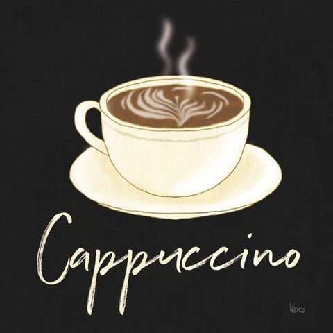 Fresh Coffee Cappucino Gold Ornate Wood Framed Art Print with Double Matting by Charron, Veronique