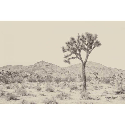 Joshua Tree I Neutral Gold Ornate Wood Framed Art Print with Double Matting by Urquhart, Elizabeth