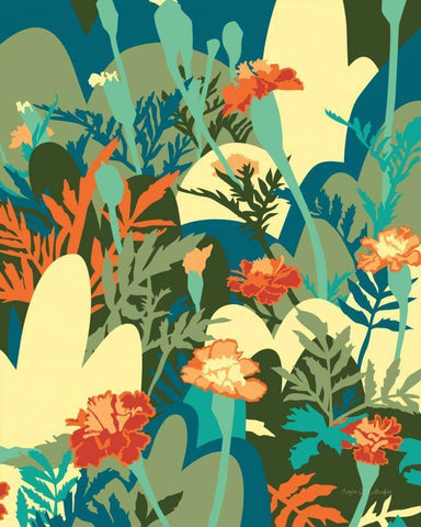 Marigold White Modern Wood Framed Art Print with Double Matting by Gallagher, Megan