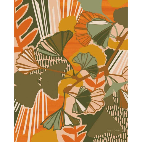 Ginkgo Gold Ornate Wood Framed Art Print with Double Matting by Gallagher, Megan