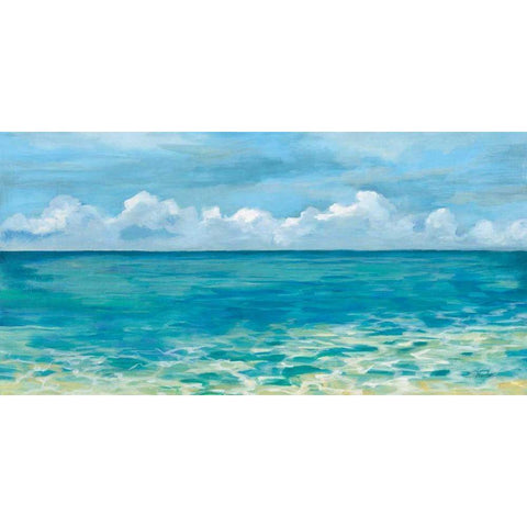 Caribbean Sea Reflections White Modern Wood Framed Art Print by Vassileva, Silvia