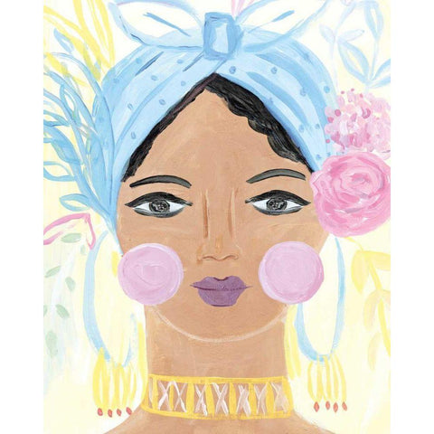 Boho Lady IV White Modern Wood Framed Art Print by Zaman, Farida