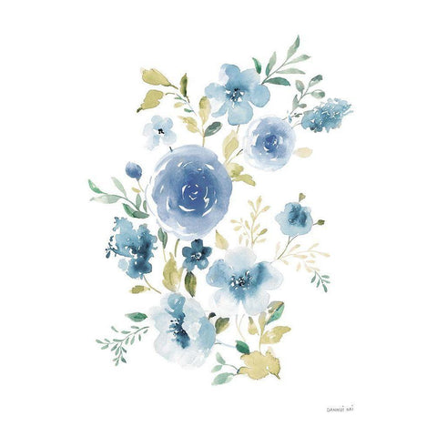 Floral Serenade I White Modern Wood Framed Art Print by Nai, Danhui