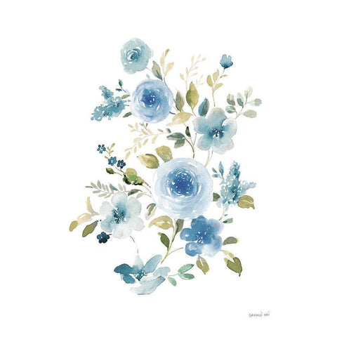Floral Serenade II White Modern Wood Framed Art Print by Nai, Danhui