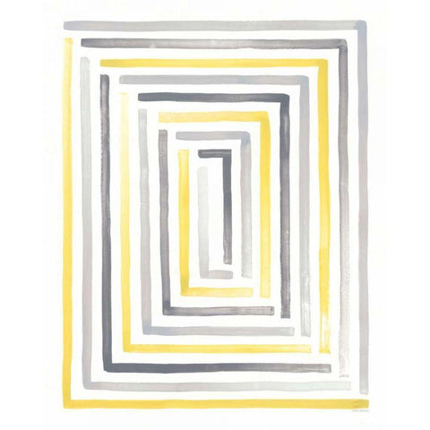 Desert Sunset II Yellow Gray White Modern Wood Framed Art Print by Marshall, Laura