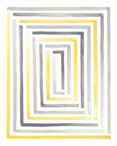 Desert Sunset II Yellow Gray Black Ornate Wood Framed Art Print with Double Matting by Marshall, Laura