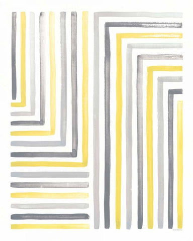 Desert Sunset III Yellow Gray White Modern Wood Framed Art Print with Double Matting by Marshall, Laura