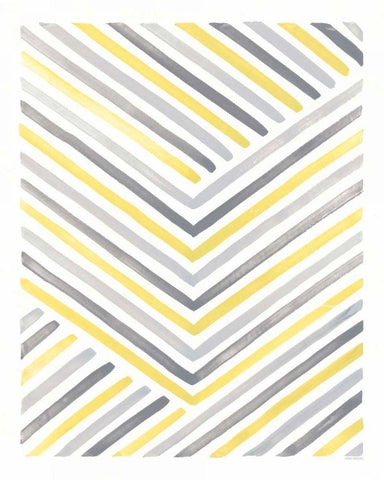 Desert Sunset IV Yellow Gray White Modern Wood Framed Art Print with Double Matting by Marshall, Laura