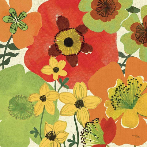 Garden Brights II Black Modern Wood Framed Art Print with Double Matting by Pela Studio