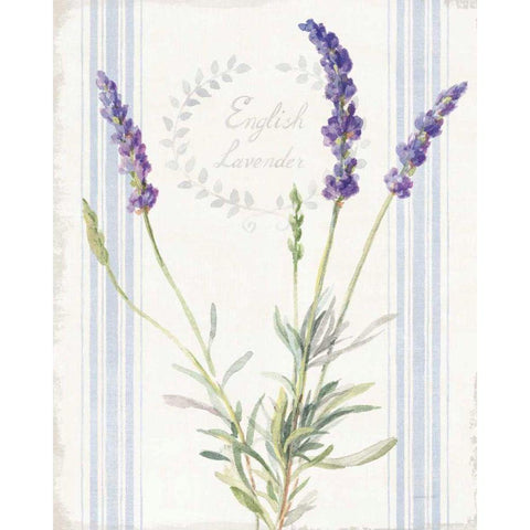 Floursack Lavender IV White Modern Wood Framed Art Print by Nai, Danhui