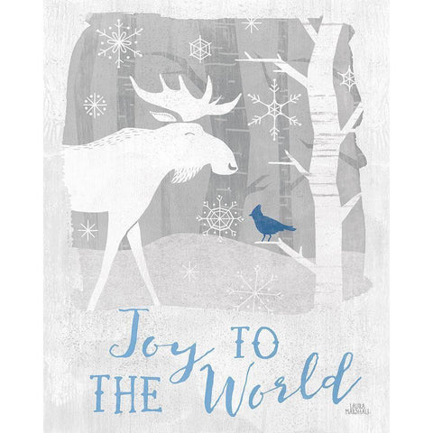 Woodland Wishes III Blue Black Modern Wood Framed Art Print with Double Matting by Marshall, Laura