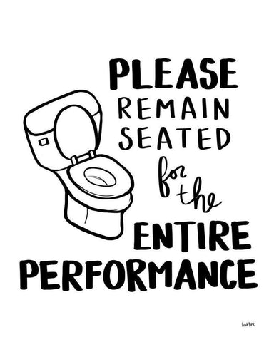 Bathroom Etiquette III - rev font v1 White Modern Wood Framed Art Print with Double Matting by York, Leah