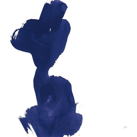 Swash I Indigo Black Modern Wood Framed Art Print by Paschke, Chris