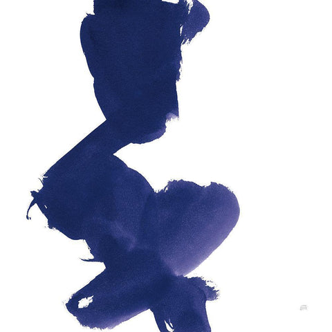 Swash II Indigo Black Modern Wood Framed Art Print by Paschke, Chris