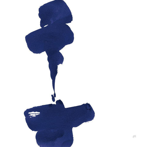 Swash III Indigo Black Modern Wood Framed Art Print by Paschke, Chris